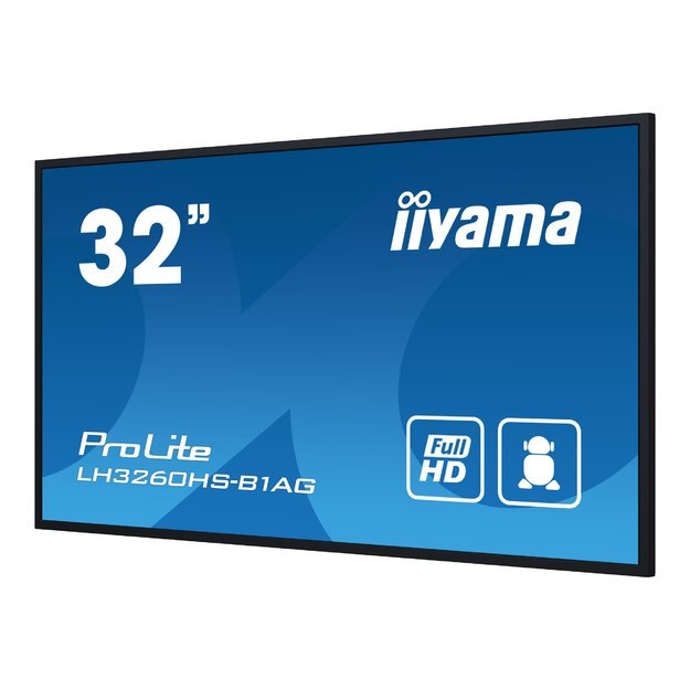 IIYAMA LH3260HS-B1AG 32inch 1920x1080 FHD VA panel Haze 25perc 500cd/m Landscape and Portrait Wallmount Included