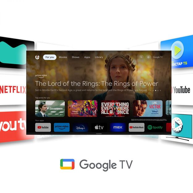 TV Set|THOMSON|50 |4K/Smart|QLED|3840x2160|Wireless LAN|Bluetooth|Google TV|Black|50QG7C14 25