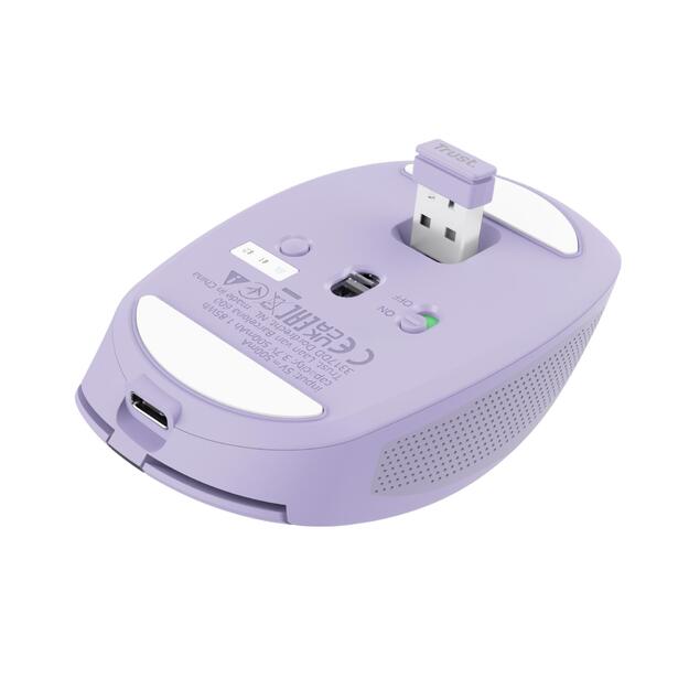 MOUSE USB OPTICAL WRL OZAA/PURPLE 25384 TRUST 8