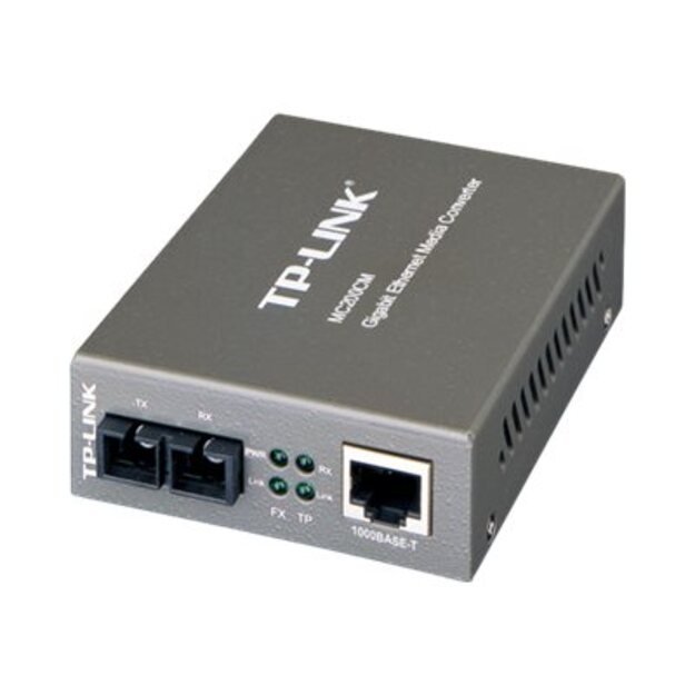 TP-LINK 1000Mbps RJ45 to 1000Mbps multi-mode SC fiber Converter Full-duplexup to 550m switching power adapter chassis mountable