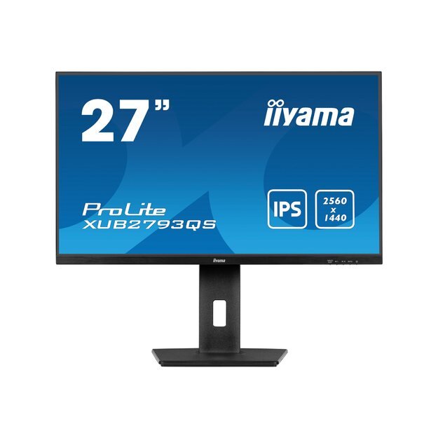 IIYAMA XUB2793QS-B6 27inch IPS QHD 100Hz FreeSync 250cd/m2 1ms HDMI DP Speakers 15cm Height Adj Stand