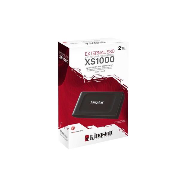 External SSD|KINGSTON|XS1000|1TB|USB 3.2|Write speed 1000 MBytes/sec|Read speed 1050 MBytes/sec|SXS1000R/1000G