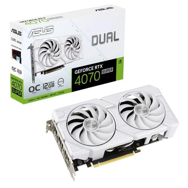 Graphics Card|ASUS|NVIDIA GeForce RTX 4070 SUPER|12 GB|GDDR6X|192 bit|PCIE 4.0 16x|1xHDMI|3xHDMI Micro (D)|DUAL-RTX4070S-O12G-EVOWH