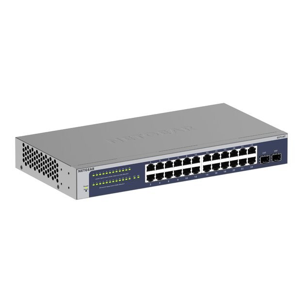 NETGEAR GS724T 24 Port Gigabit Smart Switch 2x combo copper/ SFP Ports Insight Remote/Cloud management