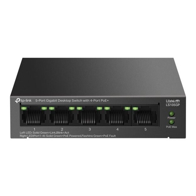 NET SWITCH 5PORT 4POE+/LS105GP TP-LINK