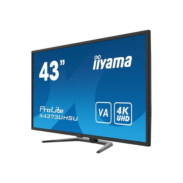 LCD Monitor|IIYAMA|43 |4K|Panel VA|3840x2160|16:9|60Hz|Matte|3 ms|Speakers|Tilt|Colour Black|X4373UHSU-B1