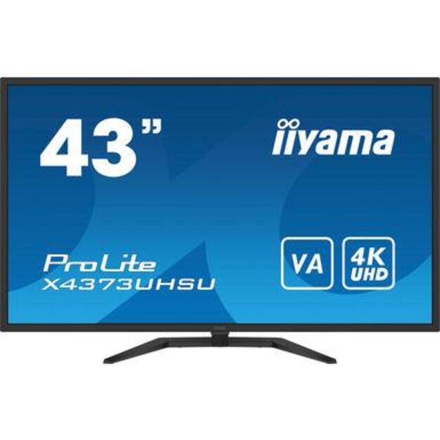 LCD Monitor|IIYAMA|43 |4K|Panel VA|3840x2160|16:9|60Hz|Matte|3 ms|Speakers|Tilt|Colour Black|X4373UHSU-B1