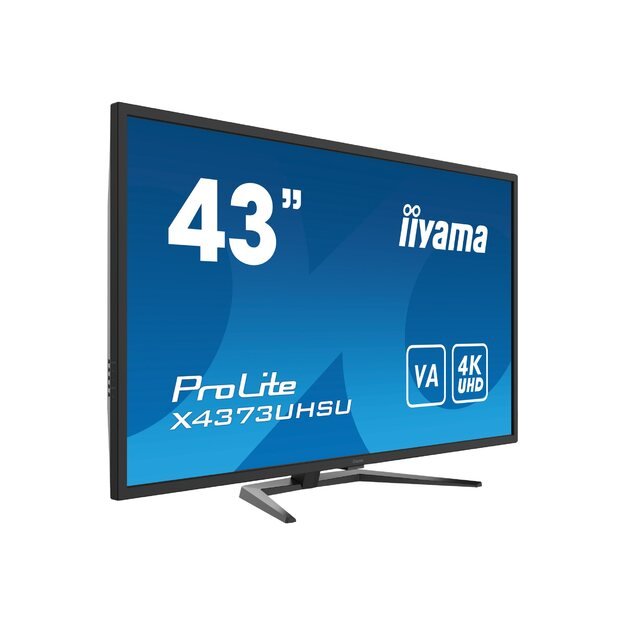 LCD Monitor|IIYAMA|43 |4K|Panel VA|3840x2160|16:9|60Hz|Matte|3 ms|Speakers|Tilt|Colour Black|X4373UHSU-B1