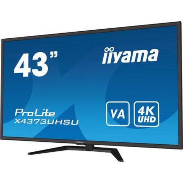 LCD Monitor|IIYAMA|43 |4K|Panel VA|3840x2160|16:9|60Hz|Matte|3 ms|Speakers|Tilt|Colour Black|X4373UHSU-B1