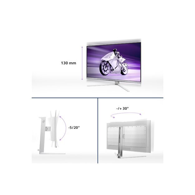 PHILIPS 32M2N8900/00 32inch WQHD OLED 175Hz 250cd/m2 0.03ms HDMI2.0x2 DP USB Type C PD90W Speakers Height Adj. 46