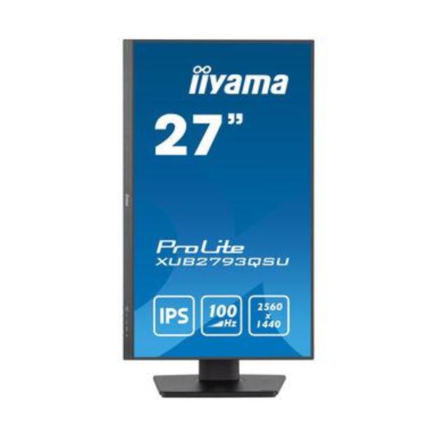 LCD Monitor|IIYAMA|27 |Business|Panel IPS|2560x1440|16:9|100Hz|Matte|1 ms|Speakers|Swivel|Pivot|Height adjustable|Tilt|Colour Black|XUB2793QSU-B6