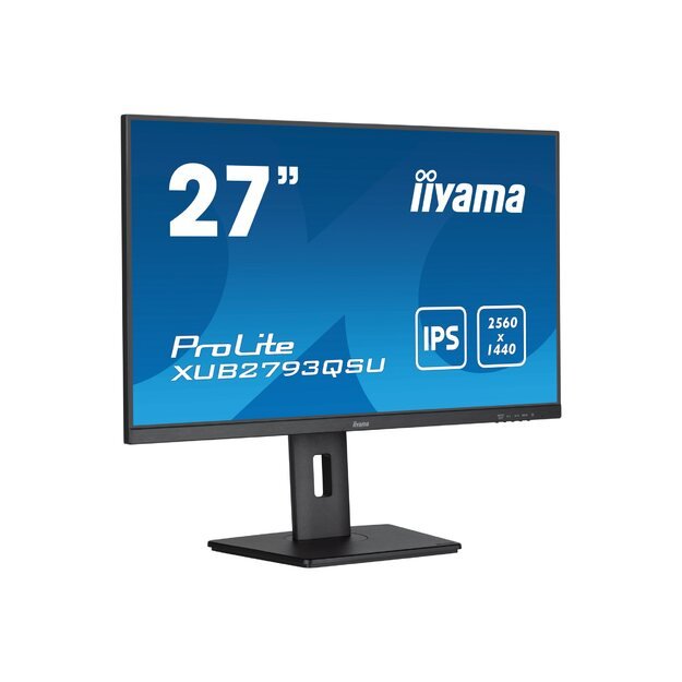 IIYAMA XUB2793QSU-B7 27inch IPS QHD 100Hz 300cd/m2 1ms HDMI DP 2xUSB 3.2 Speakers 15cm Height Adj. Stand (P) 5
