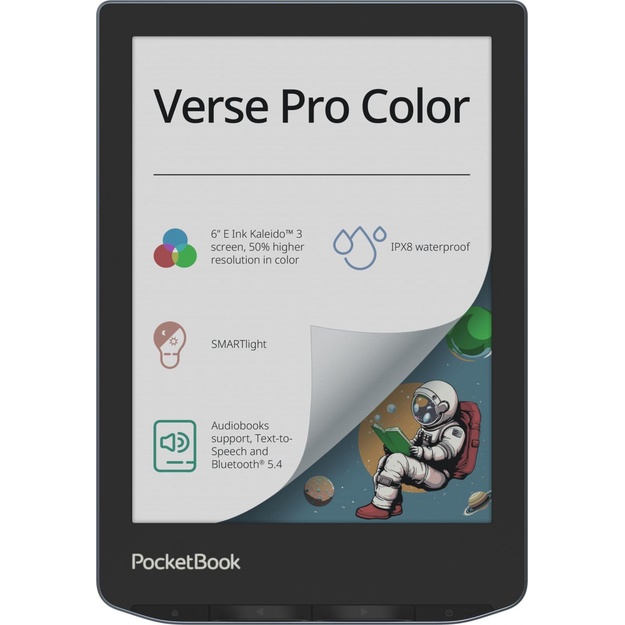 E-Reader|POCKETBOOK|Verse Pro Color|6 |1072x1448|1xUSB-C|Wireless LAN|Bluetooth|Dark Blue|PB634K3-1-WW