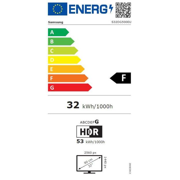 SAMSUNG LS32DG500EUXEN 32inch WQHD IPS 1ms 165Hz Flat 350cd/m2