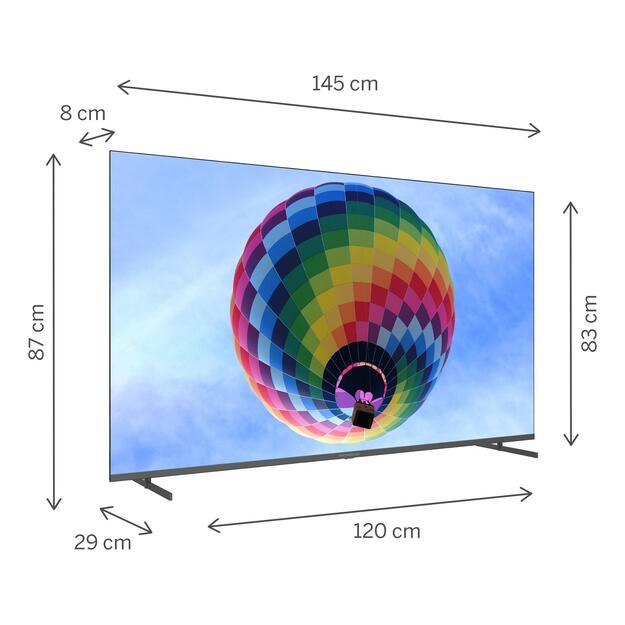 TV Set|THOMSON|65 |4K/Smart|QLED|3840x2160|Wireless LAN|Bluetooth|Google TV|Dark Grey|65QG4S14 2