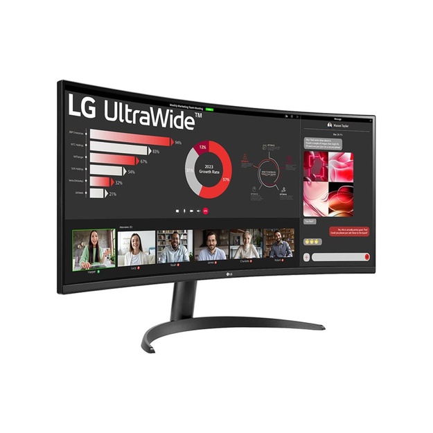 LG 34WR50QC-B.AEU 34inch VA Curved UW QHD 21:9 100Hz 3000:1 300cd/m 5ms 2xHDMI 2.0 DP HDR10 AMD FreeSync Black