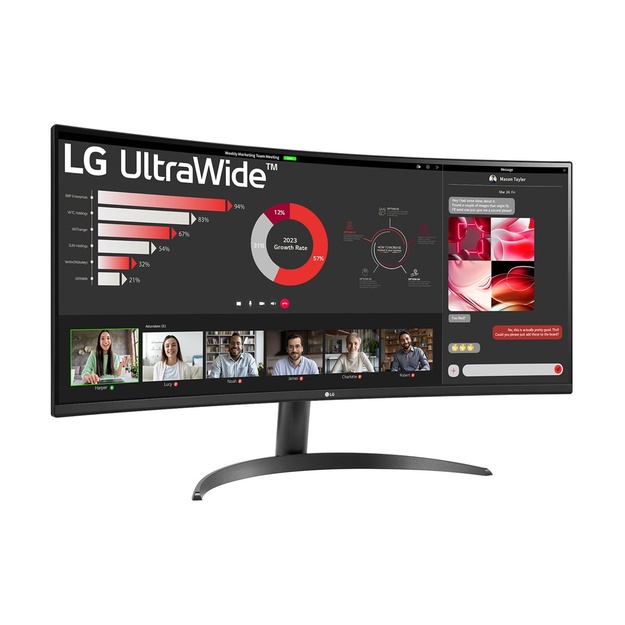 LG 34WR50QC-B.AEU 34inch VA Curved UW QHD 21:9 100Hz 3000:1 300cd/m 5ms 2xHDMI 2.0 DP HDR10 AMD FreeSync Black