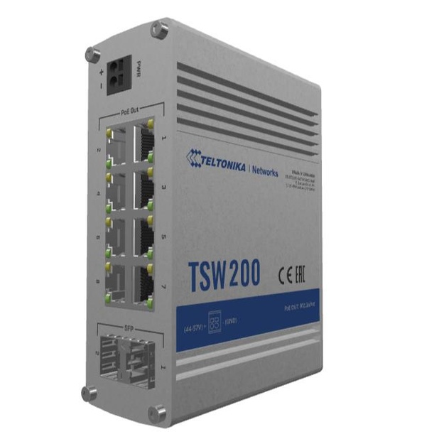 Switch|TELTONIKA|TSW200|PoE ports 8|240 Watts|TSW200