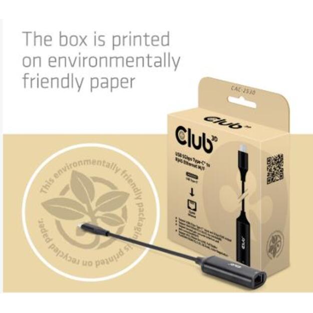 I/O ADAPTER USB-C TO RJ45/M/F CAC-2530 CLUB3D 1