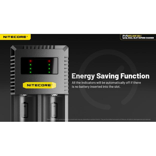 BATTERY CHARGER 2-SLOT/CI2 NITECORE 10