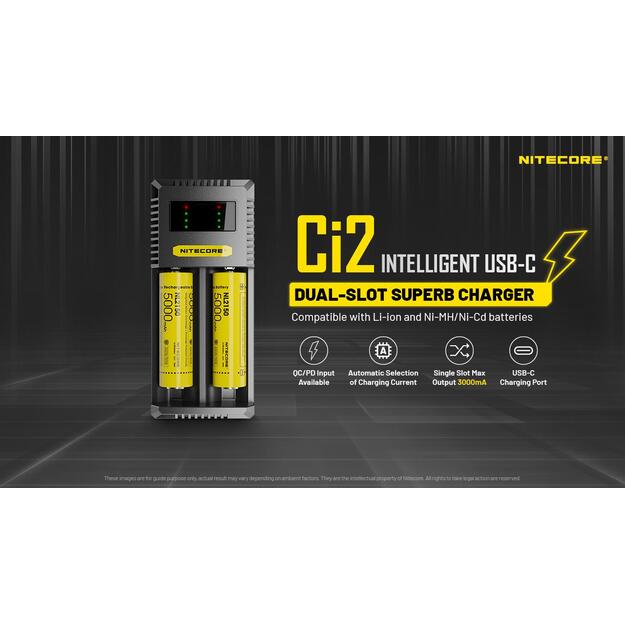 BATTERY CHARGER 2-SLOT/CI2 NITECORE 9