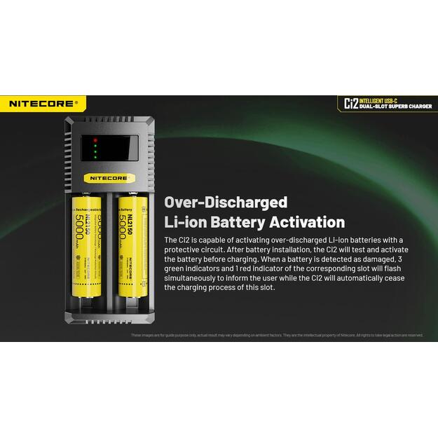 BATTERY CHARGER 2-SLOT/CI2 NITECORE 2