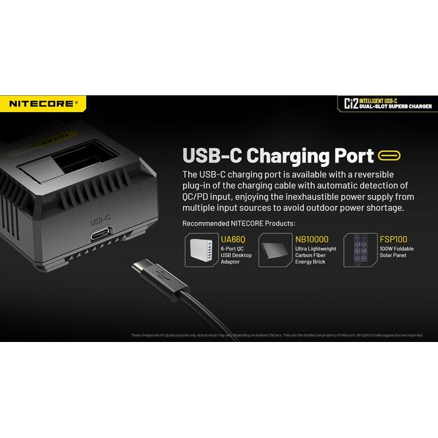 BATTERY CHARGER 2-SLOT/CI2 NITECORE 4