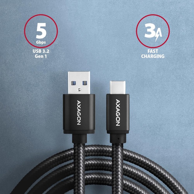 CABLE USB-C TO USB3.2 1.5M/BLACK BUCM3-AM15AB AXAGON