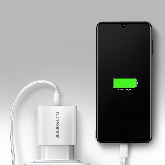 MOBILE CHARGER WALL USB 18W/1PORT WHITE ACU-QC18W AXAGON