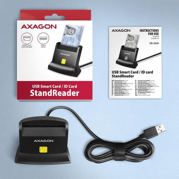CARD READER STAND SMARTCARD/ID/USB2.0 1.3M CRE-SM4N AXAGON 6
