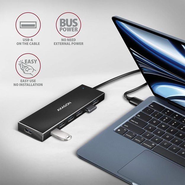 I/O HUB USB3.2 7PORT FLAT/1M HUE-F7A AXAGON