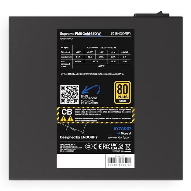 CASE PSU ATX 650W/SUPR/FM5 GOLD EY7A007 ENDORFY 8