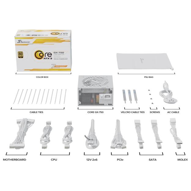CASE PSU ATX 750W/WHITE CORE GX 750 SEASONIC 5