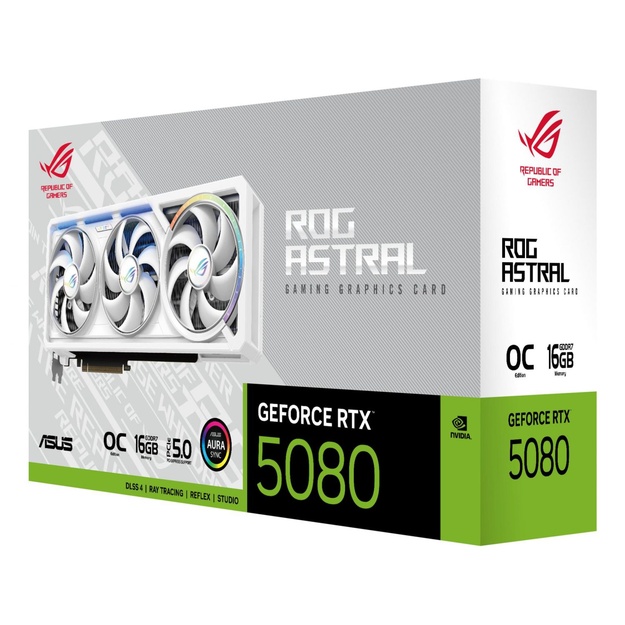 Graphics Card|ASUS|NVIDIA GeForce RTX 5080|16 GB|GDDR7|256 bit|Triple slot Fansink|ROG-ASTRAL-RTX5080O16G-WH