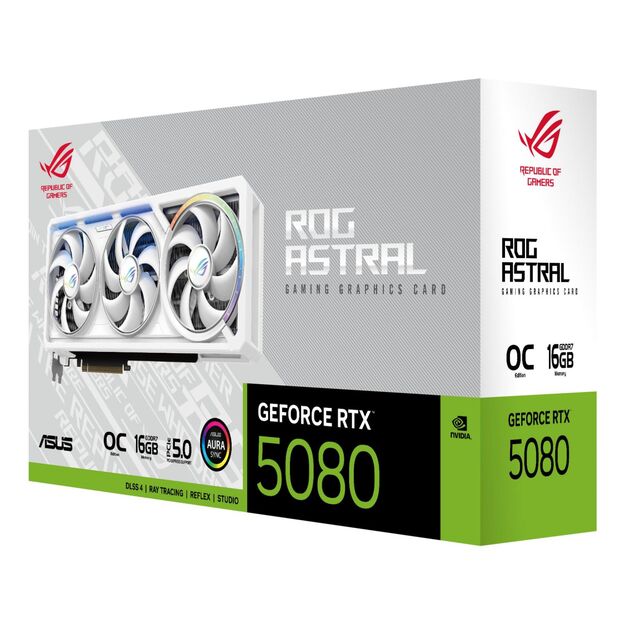 Graphics Card|ASUS|NVIDIA GeForce RTX 5080|16 GB|GDDR7|256 bit|Triple slot Fansink|ROG-ASTRAL-RTX5080O16G-WH 33