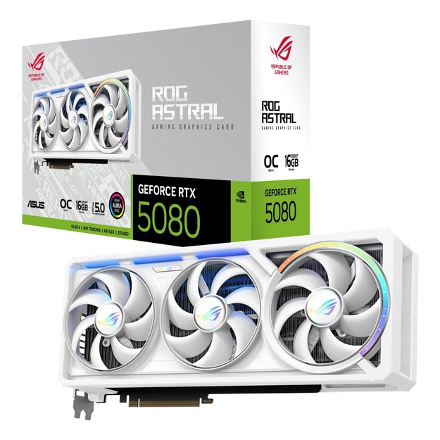 Graphics Card|ASUS|NVIDIA GeForce RTX 5080|16 GB|GDDR7|256 bit|Triple slot Fansink|ROG-ASTRAL-RTX5080O16G-WH