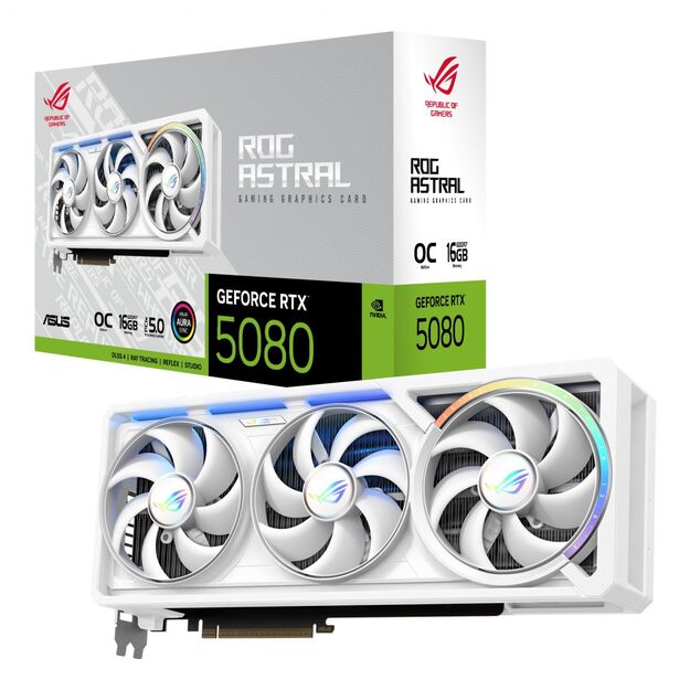 Graphics Card|ASUS|NVIDIA GeForce RTX 5080|16 GB|GDDR7|256 bit|Triple slot Fansink|ROG-ASTRAL-RTX5080O16G-WH 34