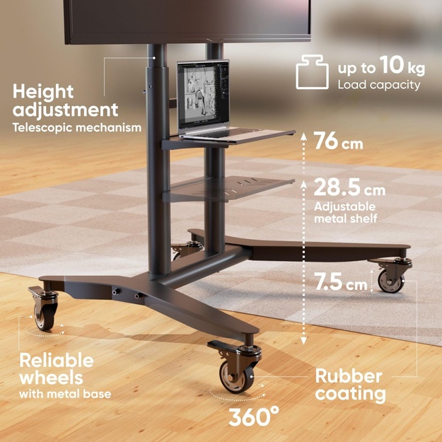 TV SET ACC MOBILE STAND/55-90 /BLACK TS1871-B ONKRON