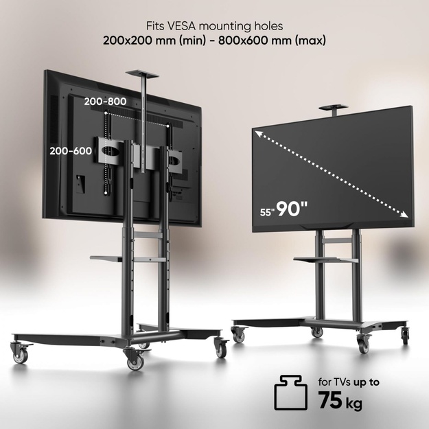 TV SET ACC MOBILE STAND/55-90 /BLACK TS1871-B ONKRON