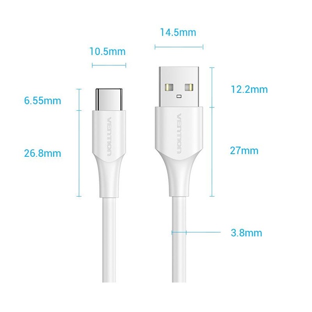CABLE USB-C TO USB2.0/1.5M WHITE CTHWG VENTION