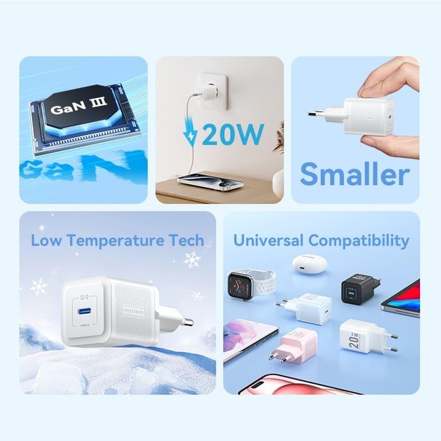 MOBILE CHARGER WALL 20W USB-C/1P WHITE FEPW0-EU VENTION