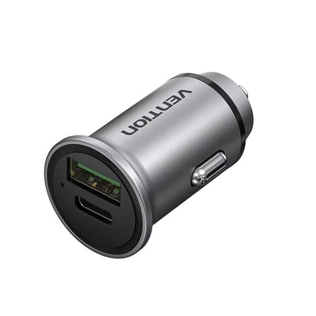 MOBILE CHARGER CAR USB/2P GRAY FFBH0 VENTION