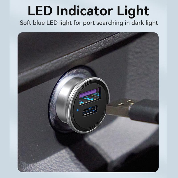 MOBILE CHARGER CAR USB/2P GRAY FFBH0 VENTION