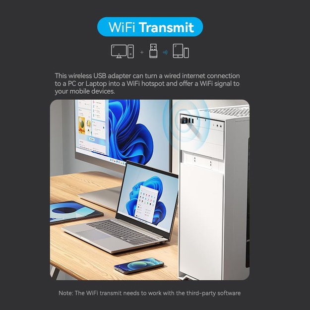 WRL ADAPTER USB 2.4G/5G WI-FI/KDSB0 VENTION