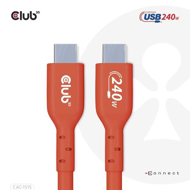 CABLE USB-C TO USB-C 4M/M/M CAC-1515 CLUB3D 1