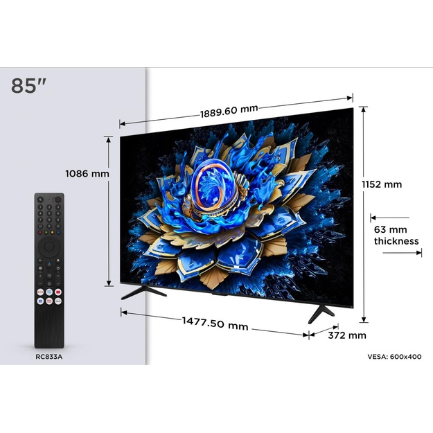 TV SET LCD 85  QLED 4K/85T69C TCL