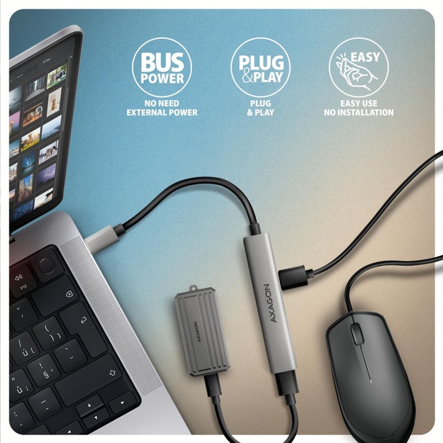 I/O HUB USB3.2 4PORT/0.12M HUE-STC AXAGON