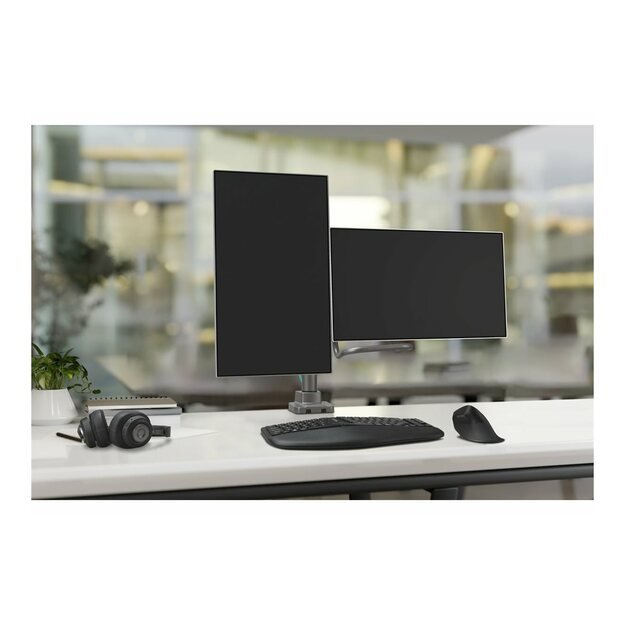 KENSINGTON SmartFit dual monitor arm with crossbar and handle 11