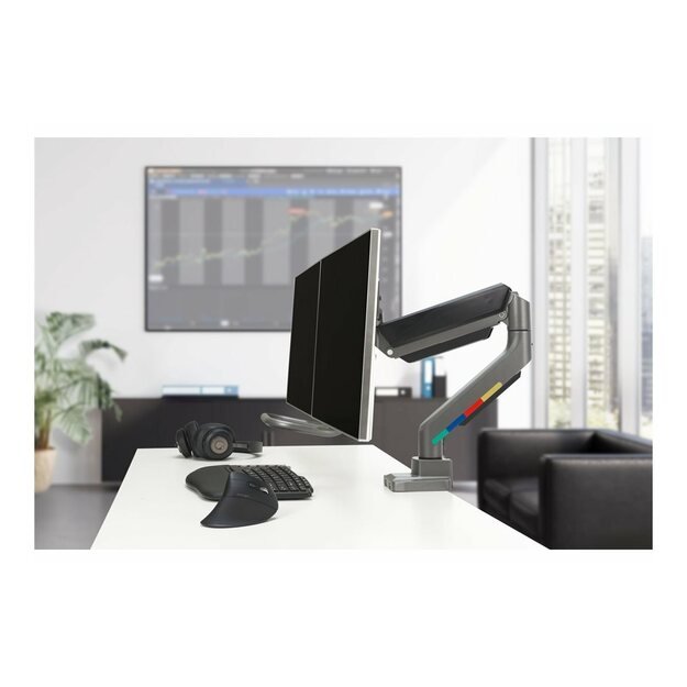 KENSINGTON SmartFit dual monitor arm with crossbar and handle