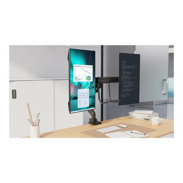 KENSINGTON SmartFit dual monitor arm with crossbar and handle 9